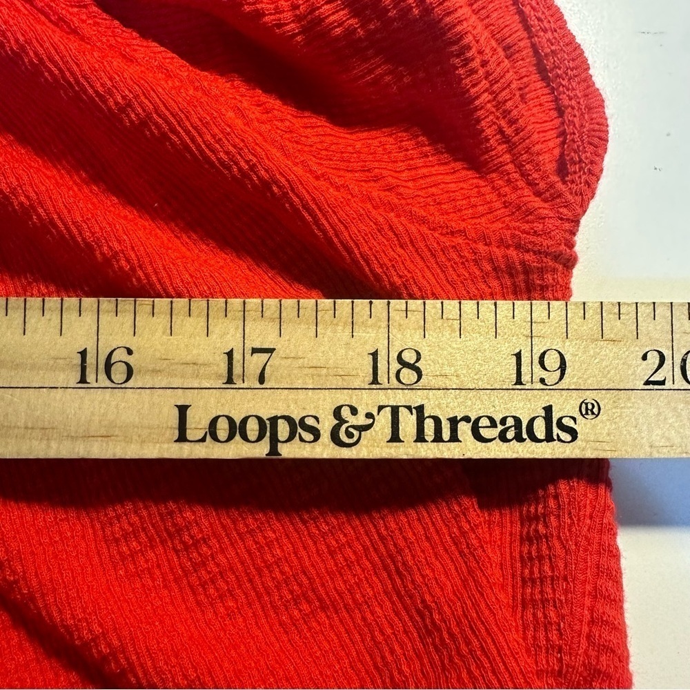 Free People Mint Julep Crop Top Cherry Red Ruffle Button Front XS Summer Beach - Picture 7 of 9